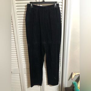 Black velvet pants